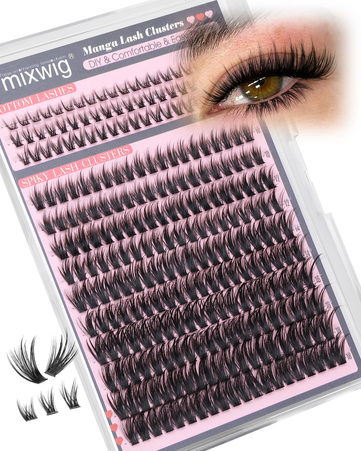 Eyelash Clusters - Portable Wispy Individual Lashes for Travel | Mini Pack 10-16MM CD Curly Extensions