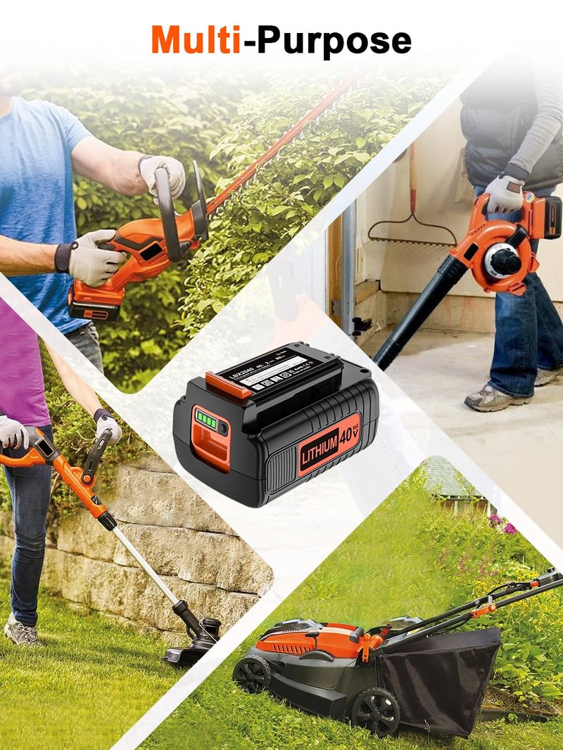 IEFUU 40 Volt MAX 2.0Ah Battery Compatible with Black and Decker 40V Lithium Battery Max LBX2040 LBXR2036 LBXR36 LBX1540 LST540 LST136W, Compatible with Black & Decker 40V Power+ Tool Batteries
