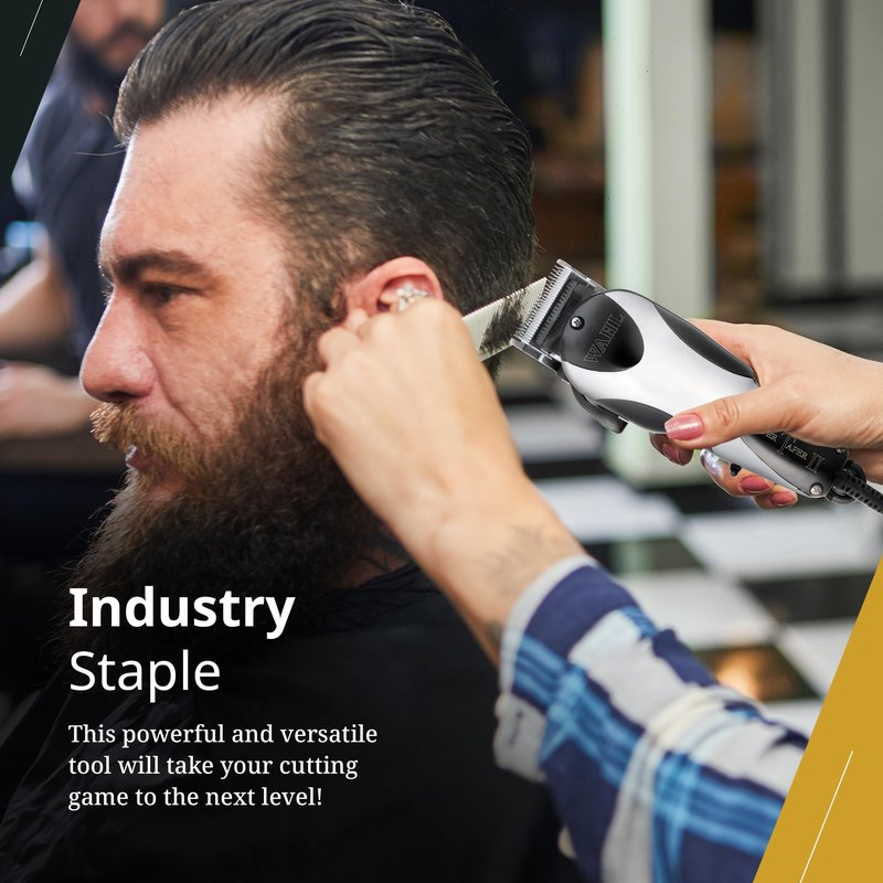 Wahl Professional Super Taper II Corded Clipper Adjustable Blade High Performance Hair Cutting Tool Silver