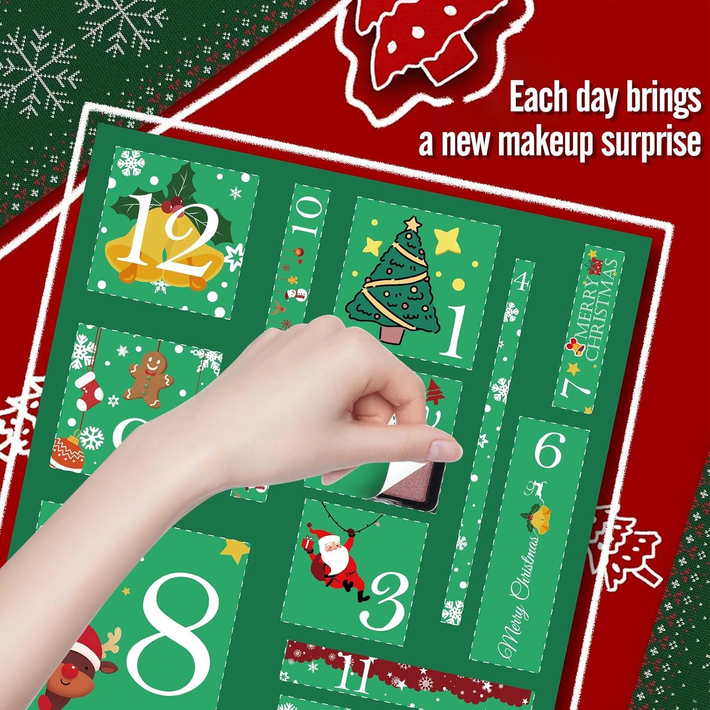 Makeup Advent Calendar 2025 - 12 Days of Surprises for Women & Teens | Holiday Countdown with Eyeliner & Lip Oil