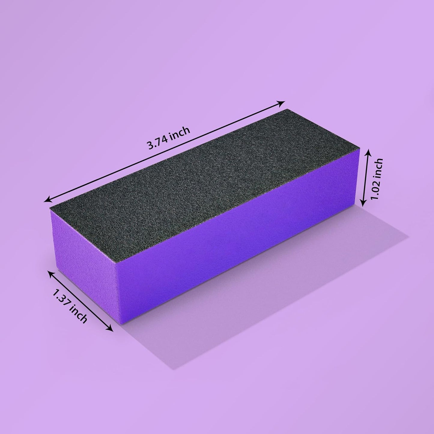 Nail Buffer Sanding Block Set - 100/100/180 Grit for Acrylic Nail Art | 5 Pcs in Black & Purple