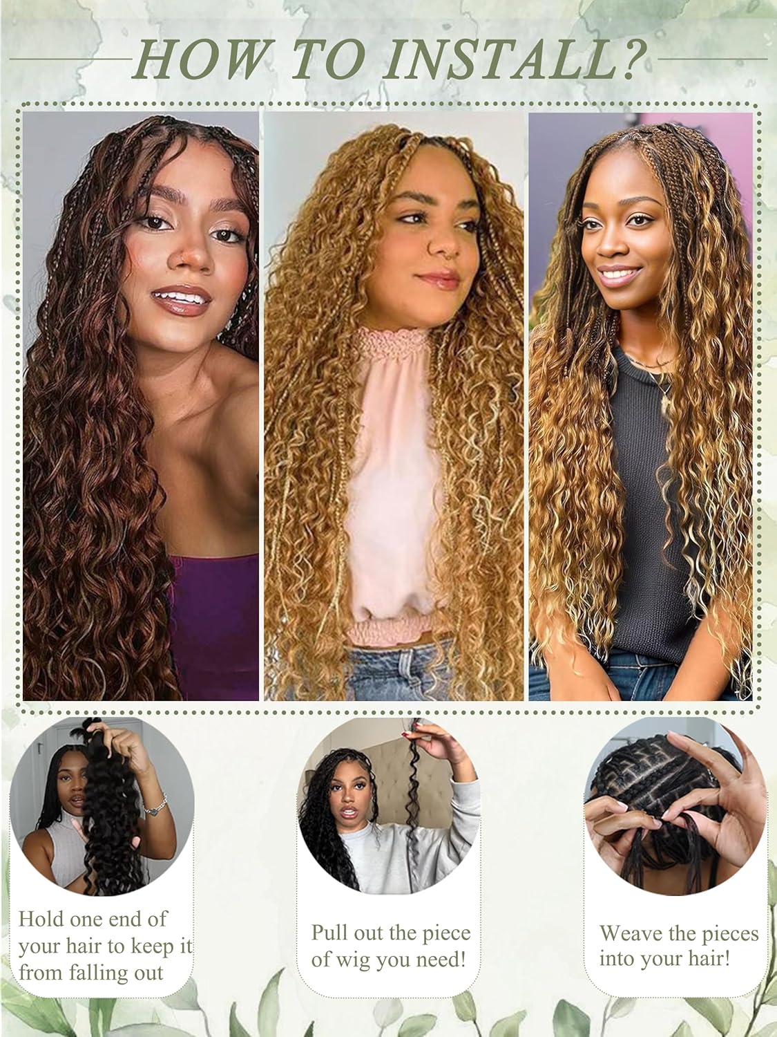 Human Braiding Hair - 18 Inch Deep Wave Bulk Extensions | 4 Bundles, No Weft, 10A Quality