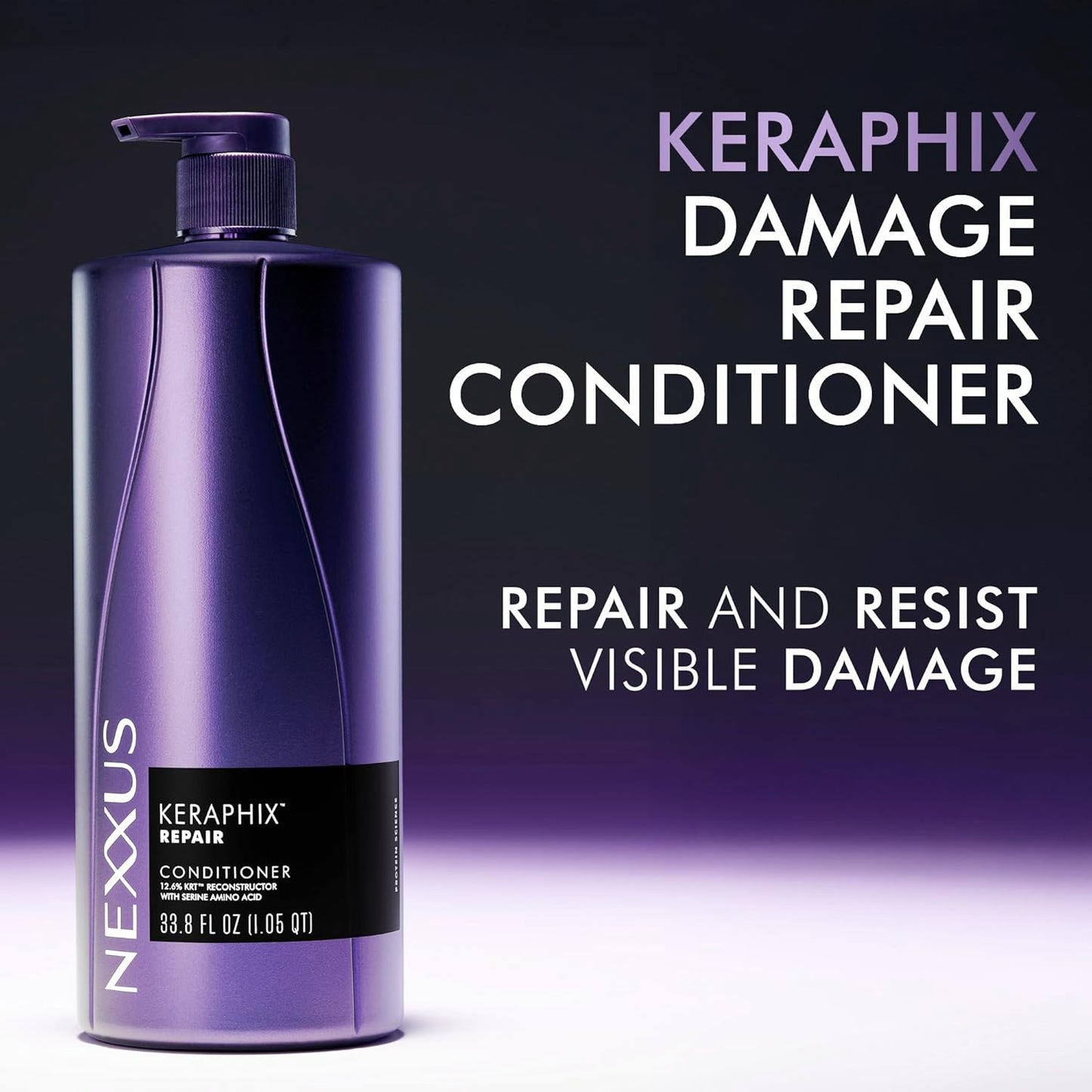 Nexxus KERAPHIX Shampoo & Conditioner Set - Damaged Hair Repair with KRT Keratin & Amino Acids | 33.8 Fl Oz