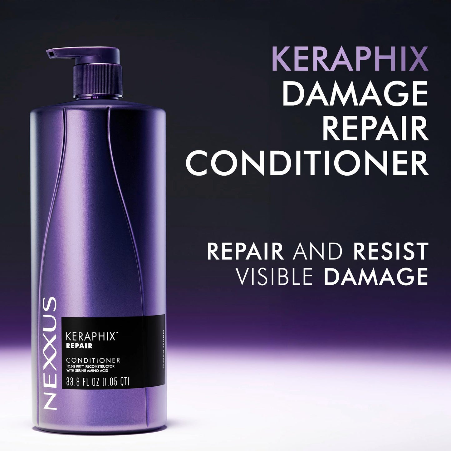Nexxus KERAPHIX Shampoo & Conditioner 2 Pack for Damaged Hair Repair Powered by KRT Keratin Resistance Therapy with Liquid Crystal Amino Acids 33.8 Fl Oz