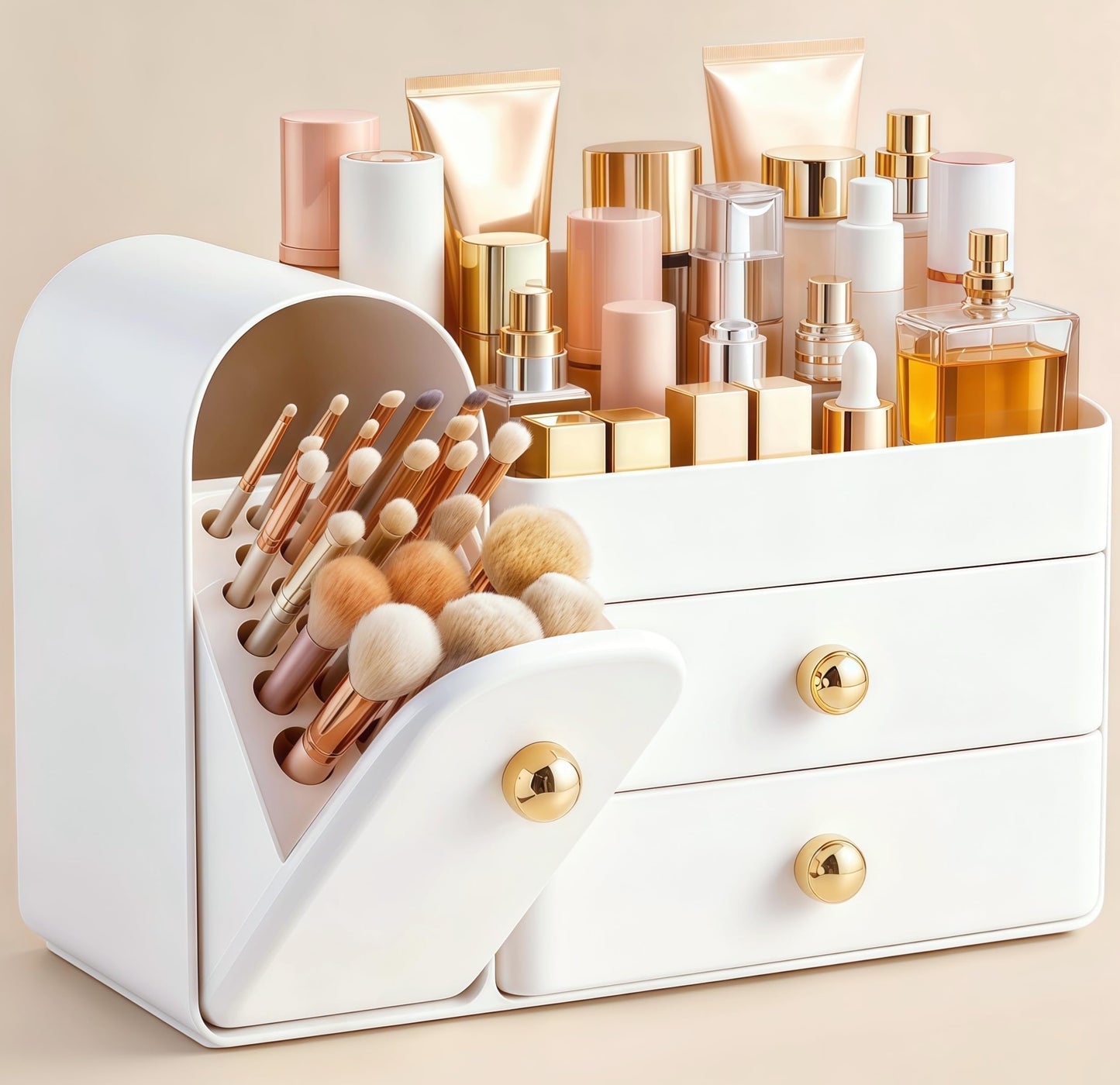 HBlife Makeup Organizer with Brush Holder for Vanity