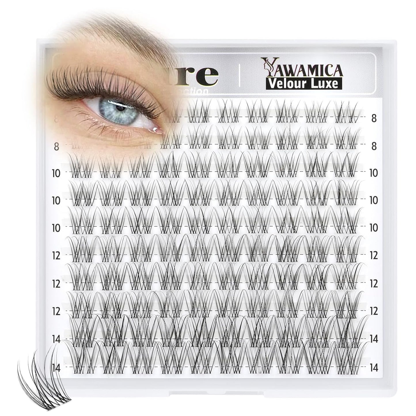 Natural Velour Brown Lash Clusters - Wispy Individual Lashes 8-14mm | CC Curl, Wide Band