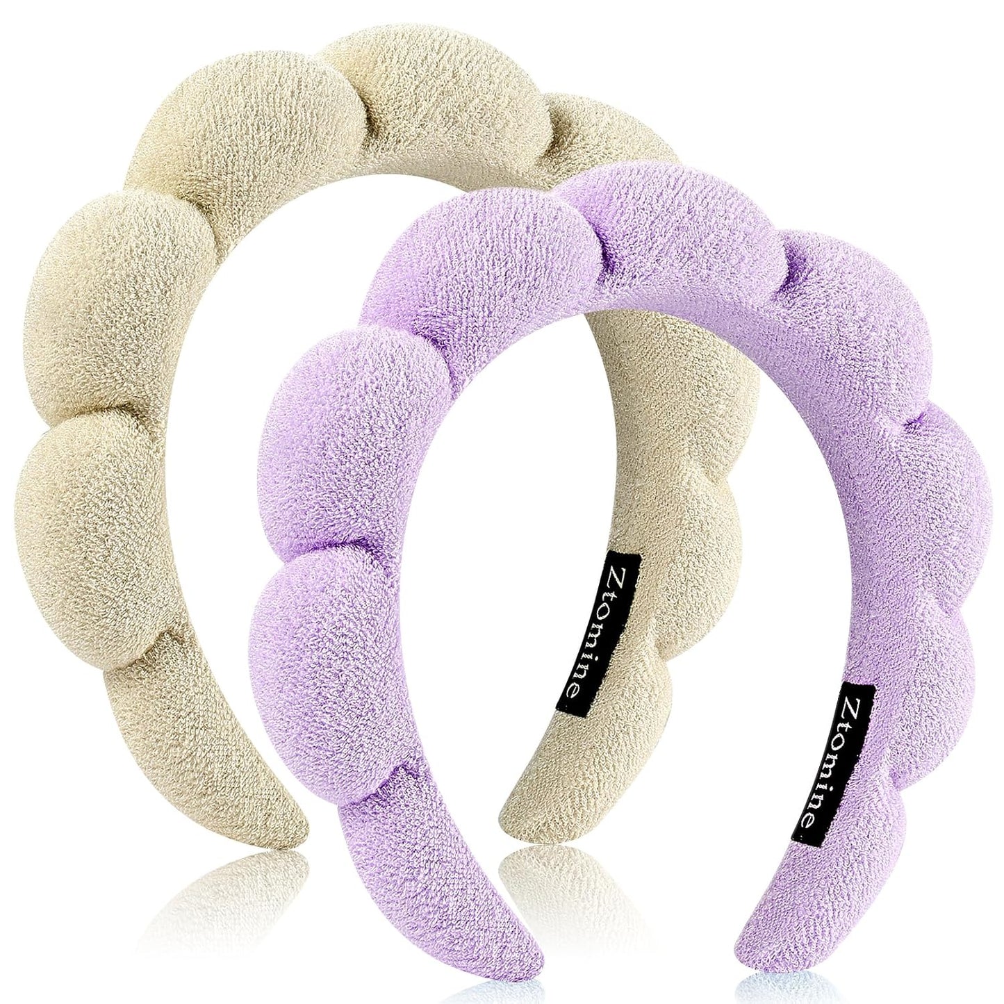 Spa Headbands for Face Washing | Soft Cotton Terry Cloth Set of 2 - Pink & Blue