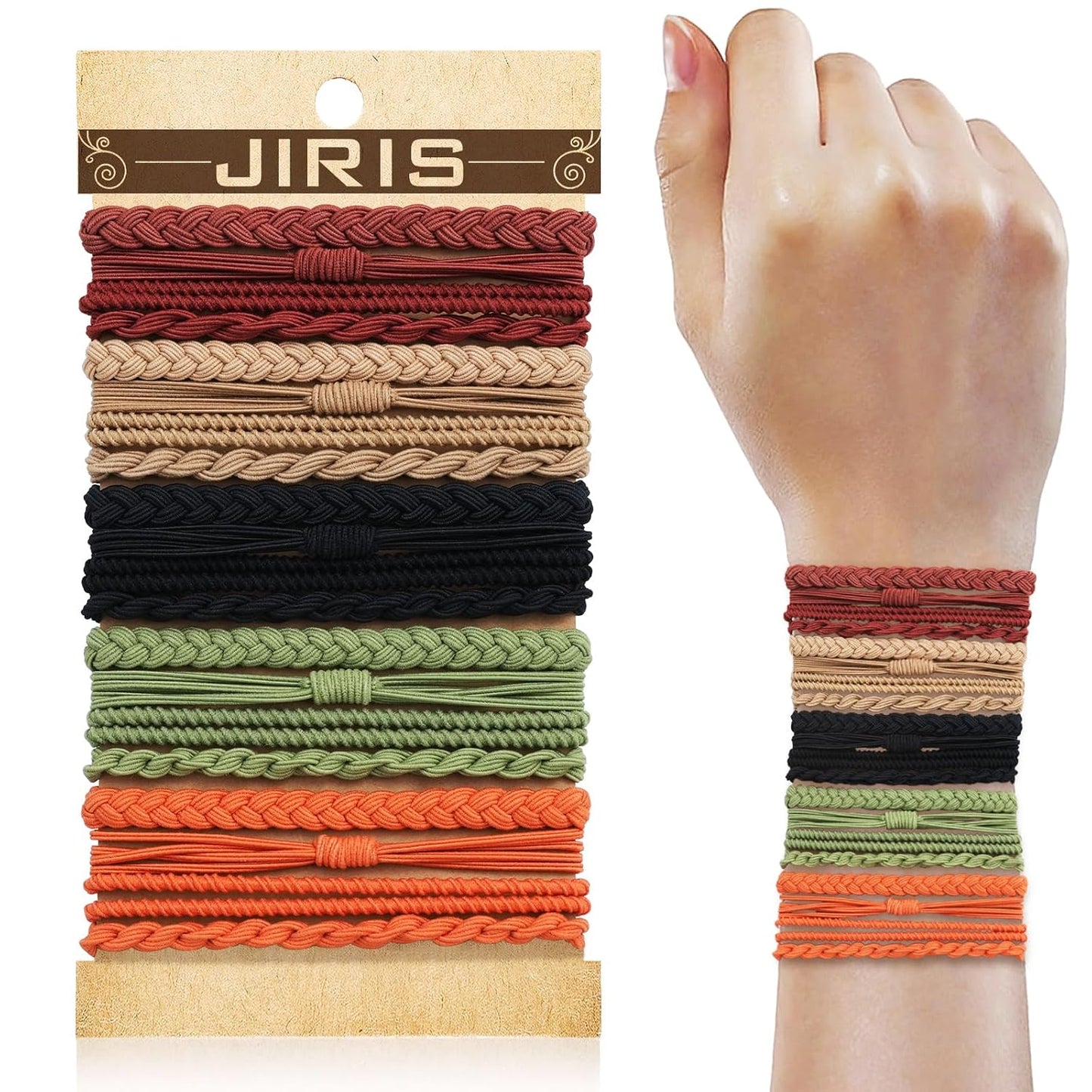 Boho Hair Ties - 20PCS No-Damage Elastic Ponytail Holders | Perfect for Thick or Thin Hair