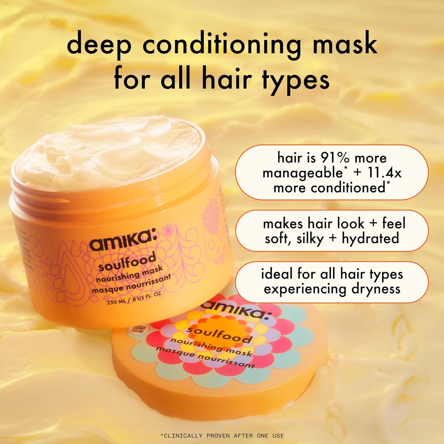 Amika Soulfood Nourishing Hair Mask - Deep Hydration & Repair | 8.5 oz