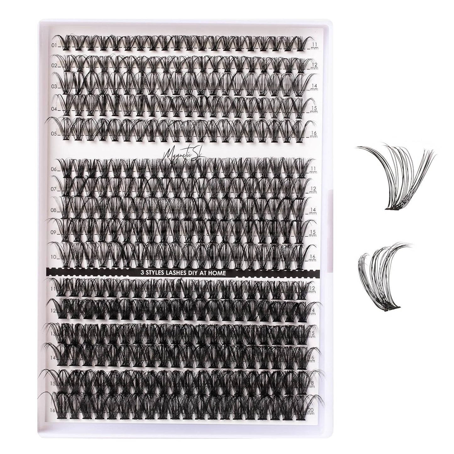 Lash Clusters - 480 Multi-Style False Eyelash Extensions | 10-20mm Thick 60D-100D for DIY Beginners