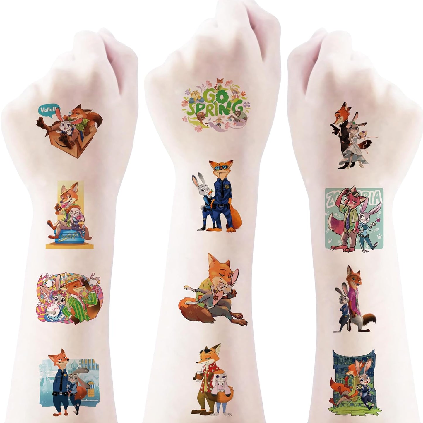 Zootopia Temporary Tattoos - 20 Sheets of Fun Cartoon Stickers for Kids | Birthday Party Favors & Class Prizes
