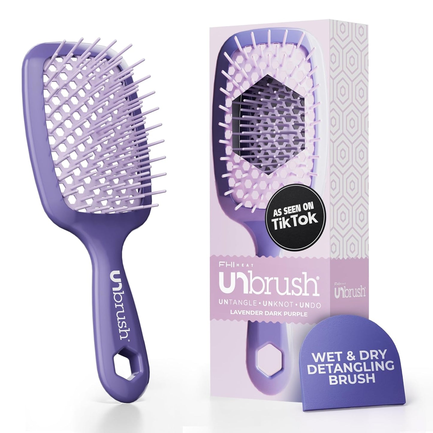 FHI Heat Detangling Brush - Pain-Free Brushing for Wet & Dry Hair | Durable DuoFlex Bristles, Lightweight, Cherry Blossom