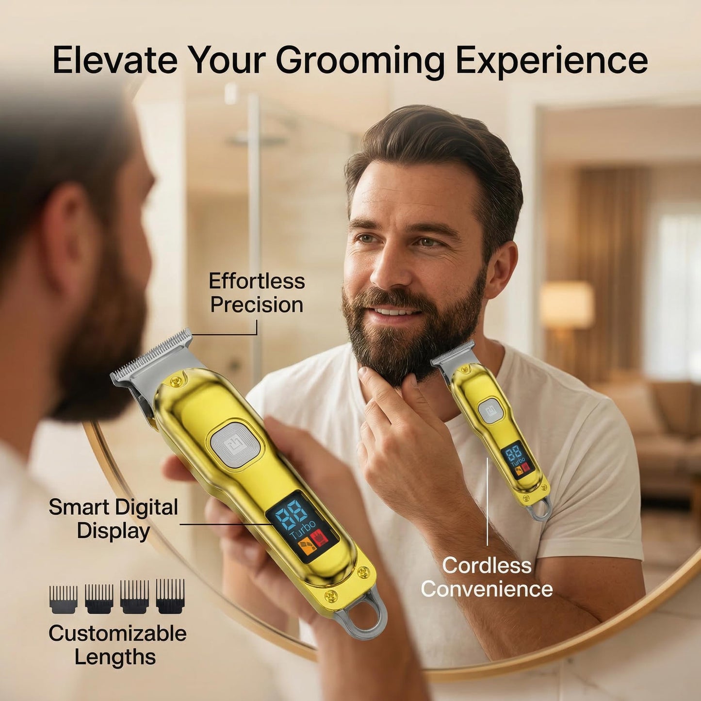 Hair Clipper for Men,Clippers for Hair Cutting Kit with LCD Display, Home Haircut Barber Grooming,Gifts for Men (Silver)