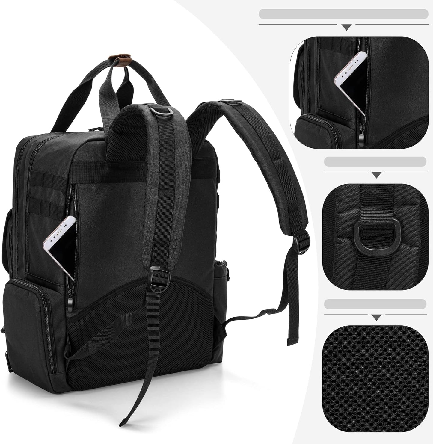 Large Capacity Barber Case - Travel Hairdresser Bag for Hair Cutting Tools | Black