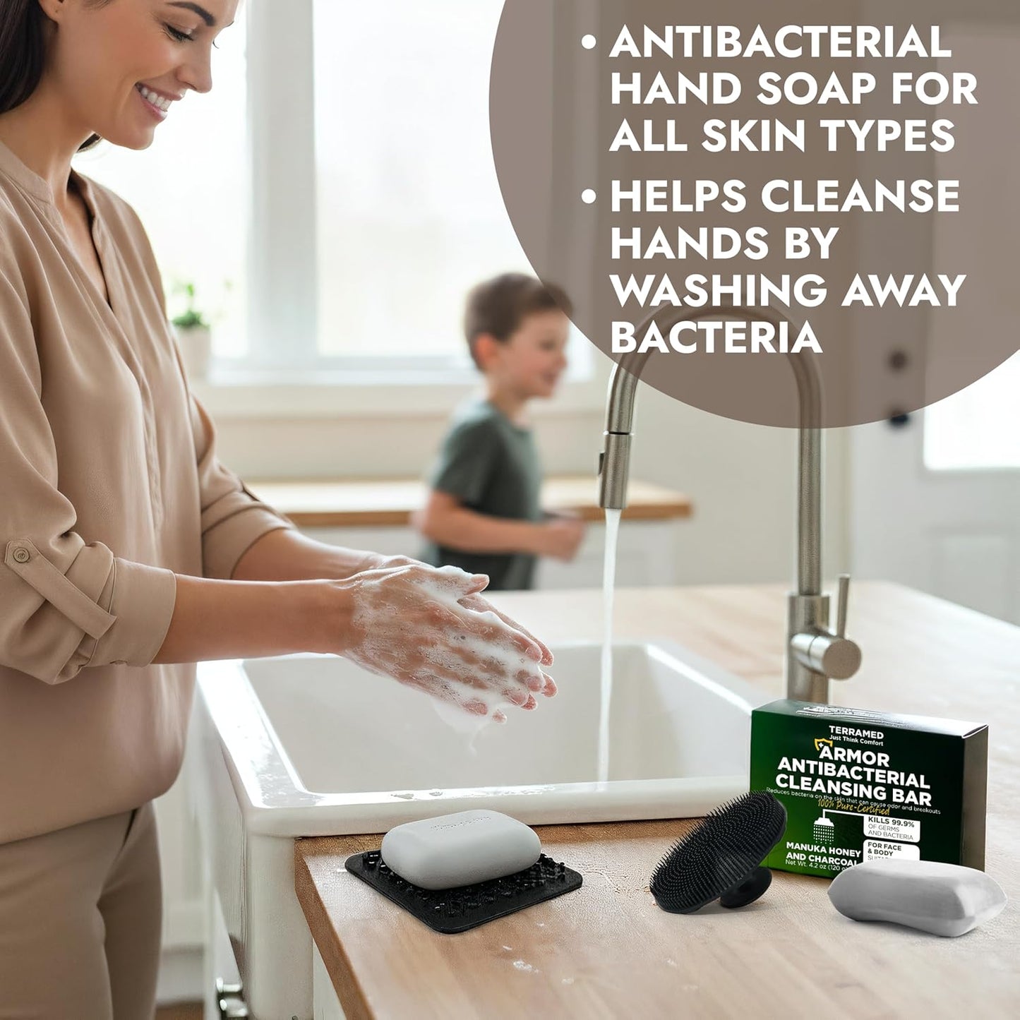 Antibacterial Hand Soap - Manuka Honey & Charcoal | Kills 99.9% of Germs | Pack of 2 for All Skin Types