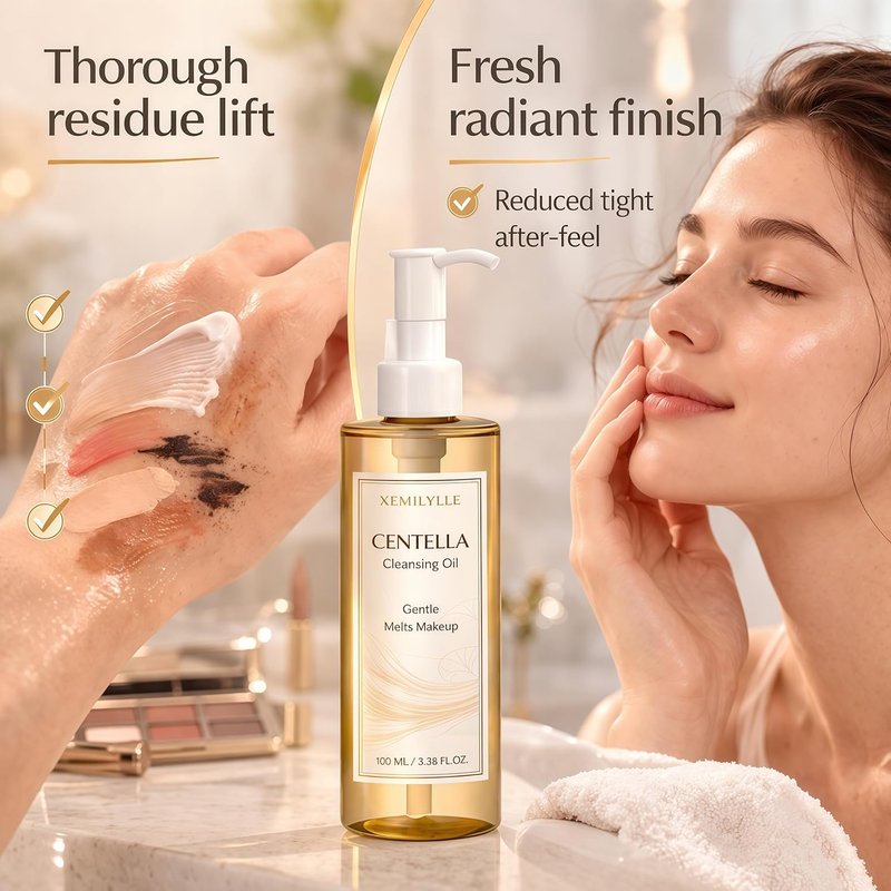 Centella Cleansing Oil - Lightweight Makeup Remover & Facial Cleanser | Fast Emulsifying Oil-to-Milk Formula, 3.38 Fl Oz