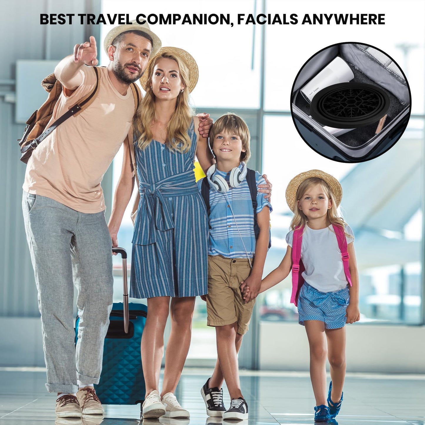 PETIMETI Ice Bowl for Face with Built-in Ice Tray, Foldable Silicone Face Bowl for Ice, Facial Ice Bath Bowl, Skin Tightening & Acne Relief, Portable Ice Face Bowl for Home Travel - Black