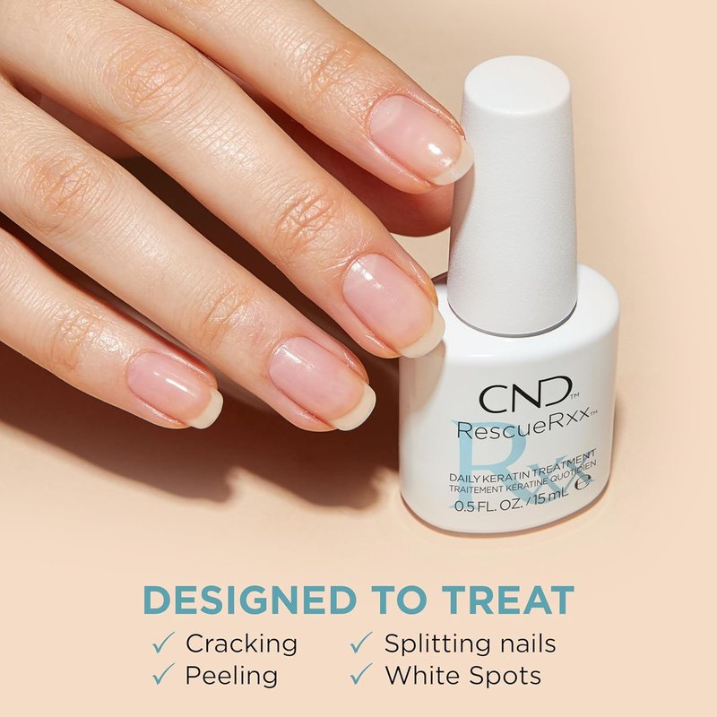 CND RescueRxx Nail Care - Daily Keratin Treatment for Stronger Nails | 0.5 Fl Oz