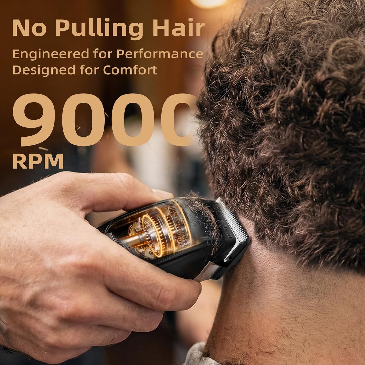 Professional Hair Clippers for Men - Cordless Barber Trimmer Set with DLC Blades | Precision Cutting Kit
