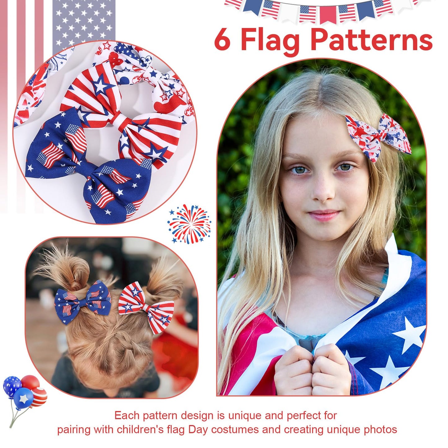 PABOBIT Valentines Hair Bows for Girls, Pink Red Hair Clips Heart Bow Clips Girls Hair Accessories for Kids Teens Gifts