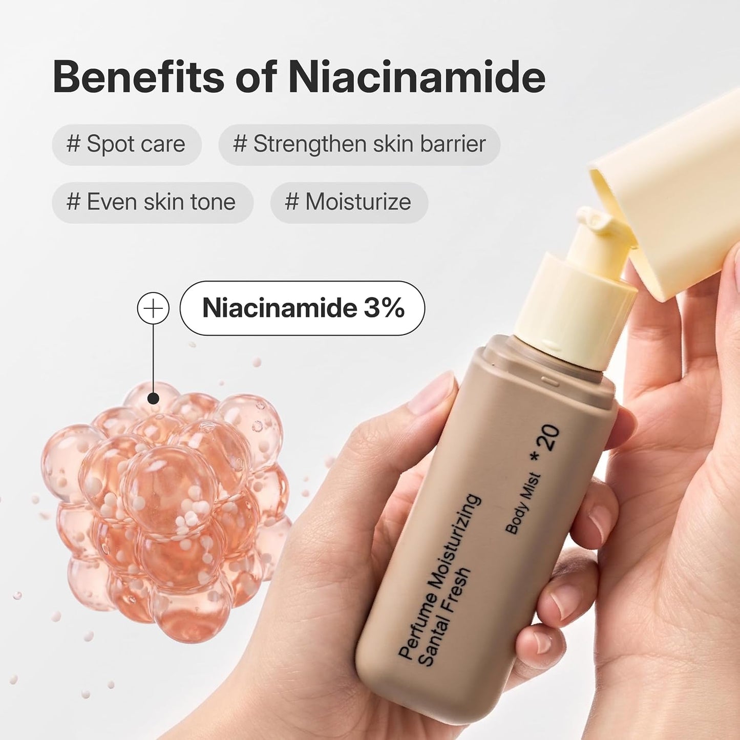 Hetras Perfume Body Mist - Bombshell Scent Hydrating Spray with Niacinamide | Skin Smoothing & Moisturizing | 4.06 fl. oz