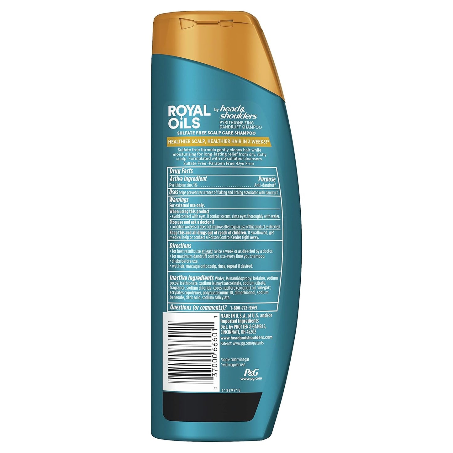Head & Shoulders Anti-Dandruff Shampoo - Moisturizing Formula for Curly & Coily Hair | 12.8 fl oz