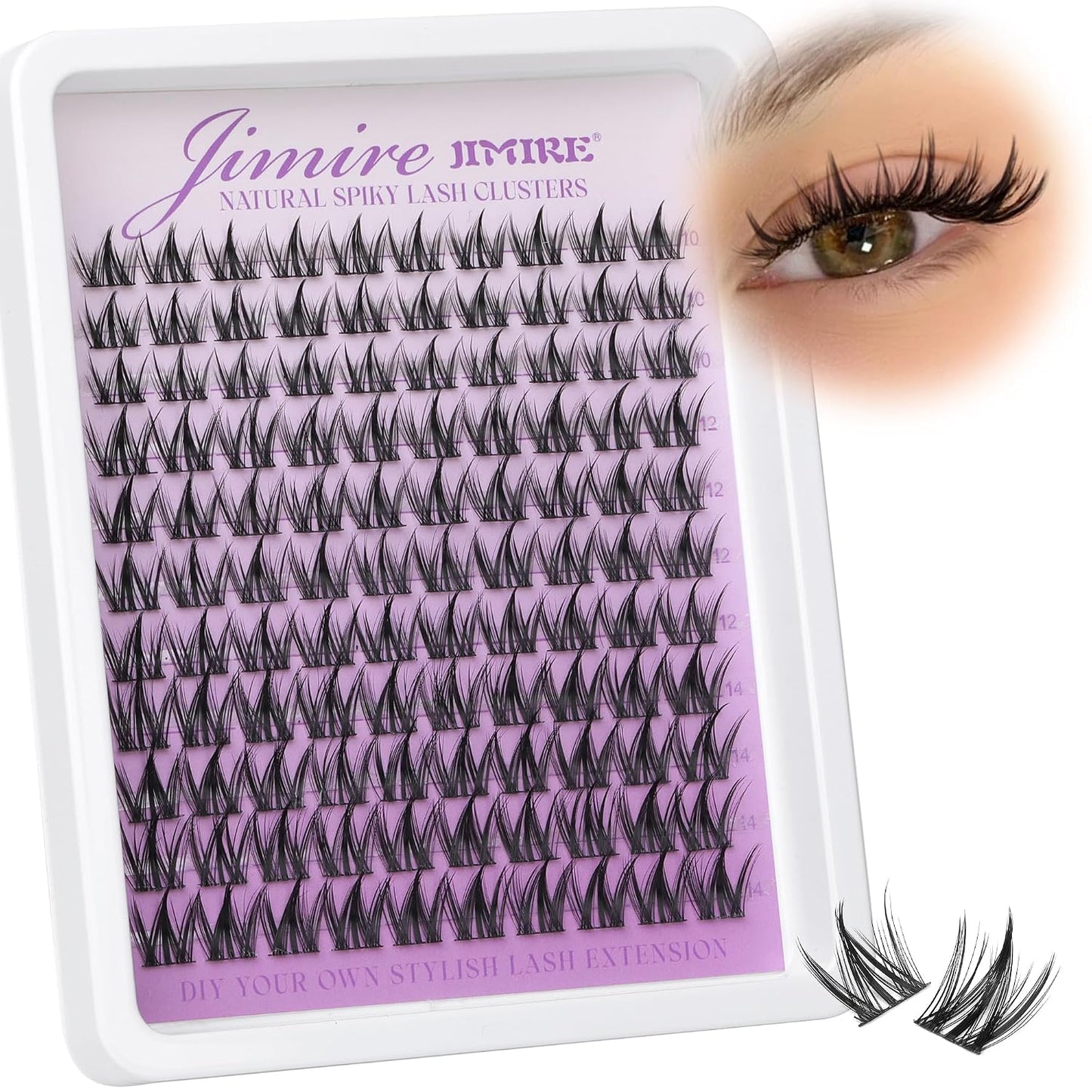 Manga Eyelash Clusters - Natural C Curly 10-14MM Wispy Individual Lashes | 110Pcs DIY Extensions