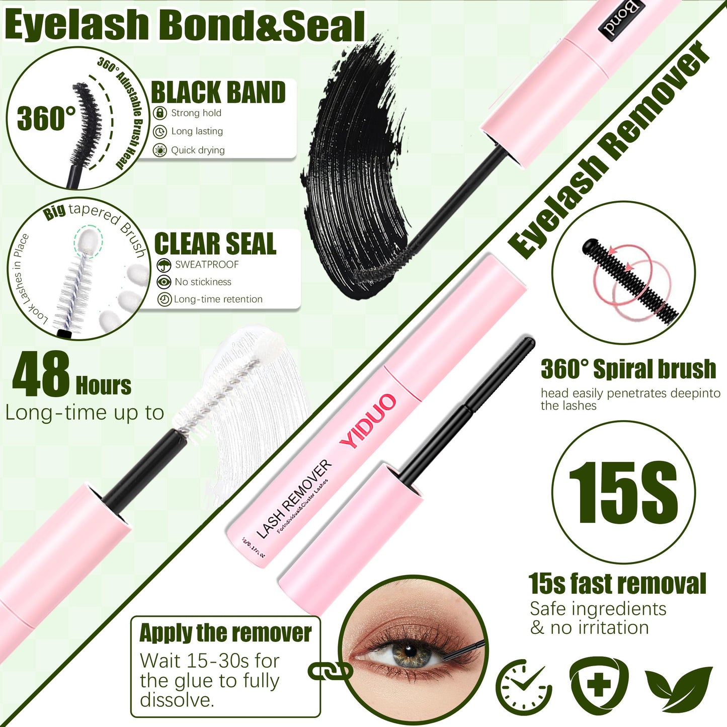 YIDUO 1846Pcs Lash Clusters Kit with Spikes+Bottom Cluster Lashes Kit Mix Styles 10-18mm Volume D Curly Wispy Soft DIY Individual Eyelash Extension Kit with Glue pestañas postizas Wholesale Large Pack