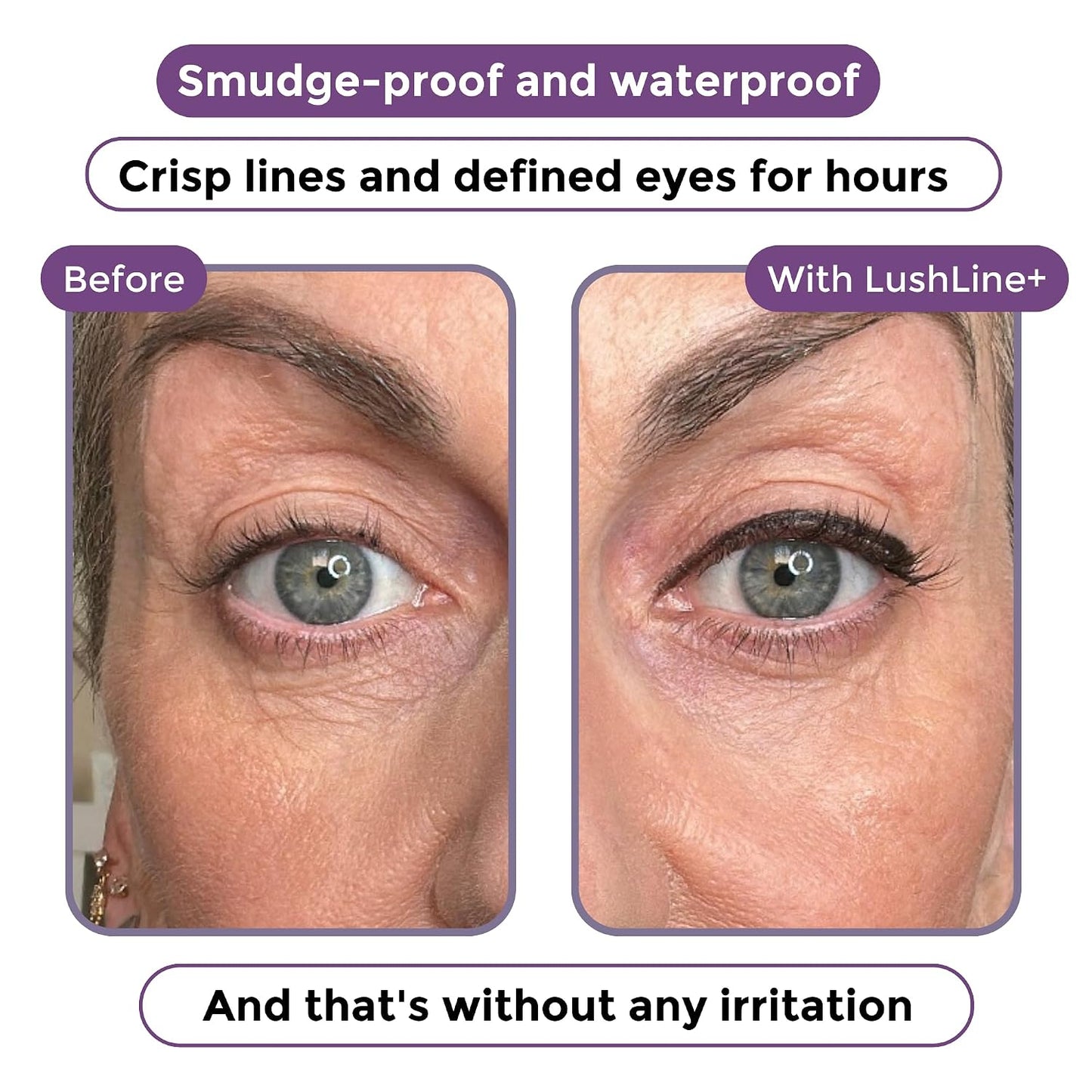 **Waterproof Eyeliner Pencil for Mature Women | Smudge-Proof, Long-Lasting, Non-Toxic - Natural Brown**