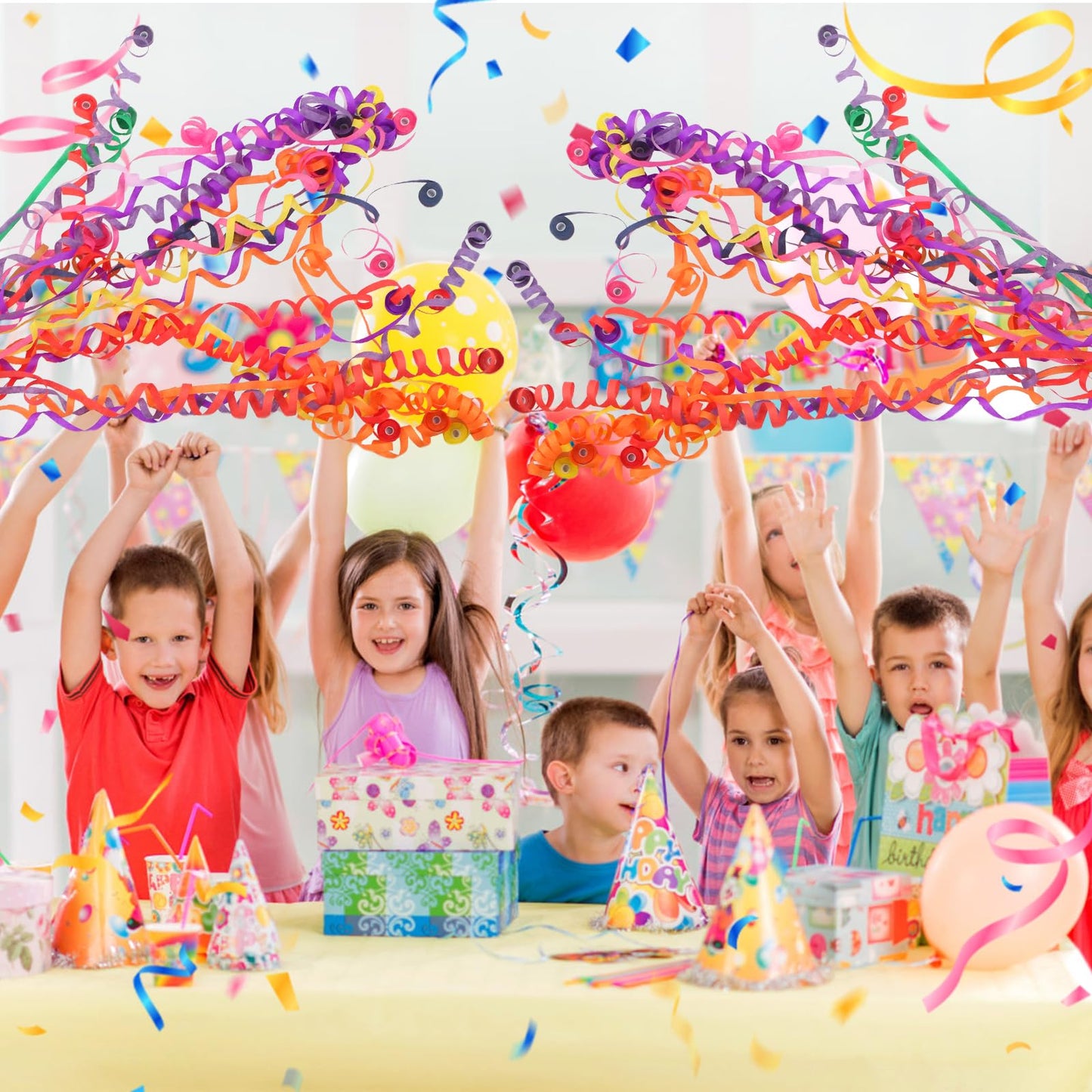 BRIOYHA No Mess Confetti Poppers 18 Pack - Easy Clean Party Confetti Cannon for Birthday, Wedding, Graduation & Event Celebrations with Colorful Streamers