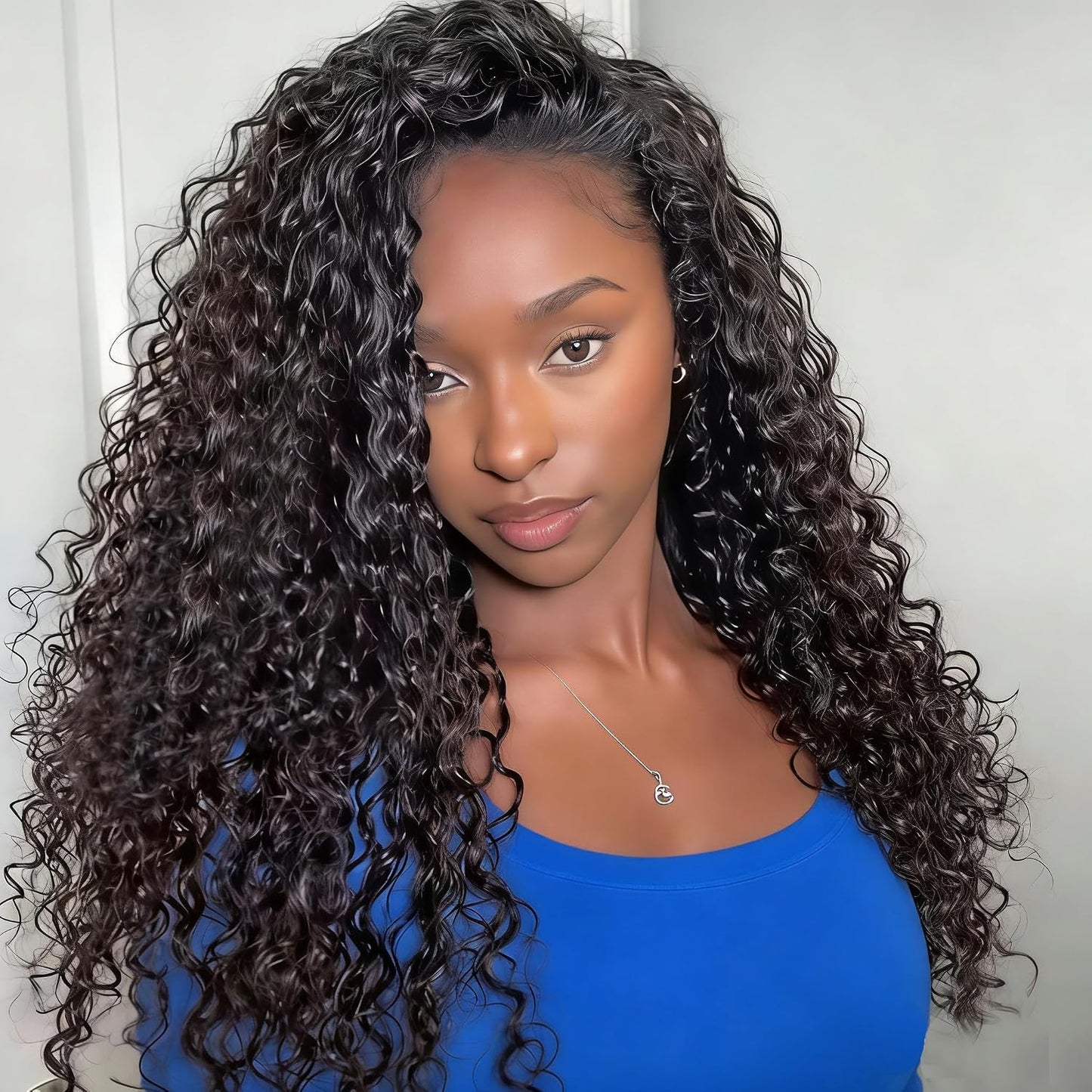 Burmese Curly Half Wig - 200% Density Human Hair | 14-Inch Glueless Flip Over for Black Women