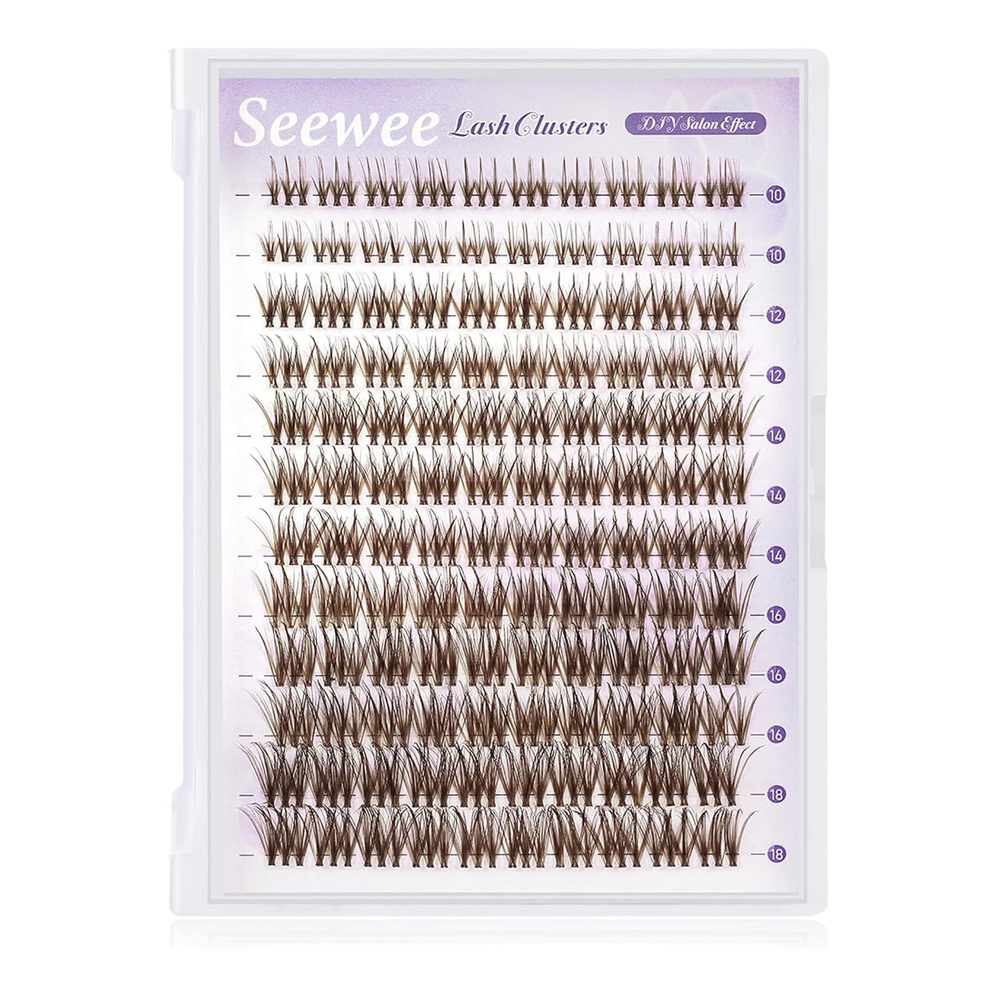 Brown Lash Clusters | 10-18mm D Curl Dark Brown Individual Eyelash Extensions - 120pcs DIY Wispy Design