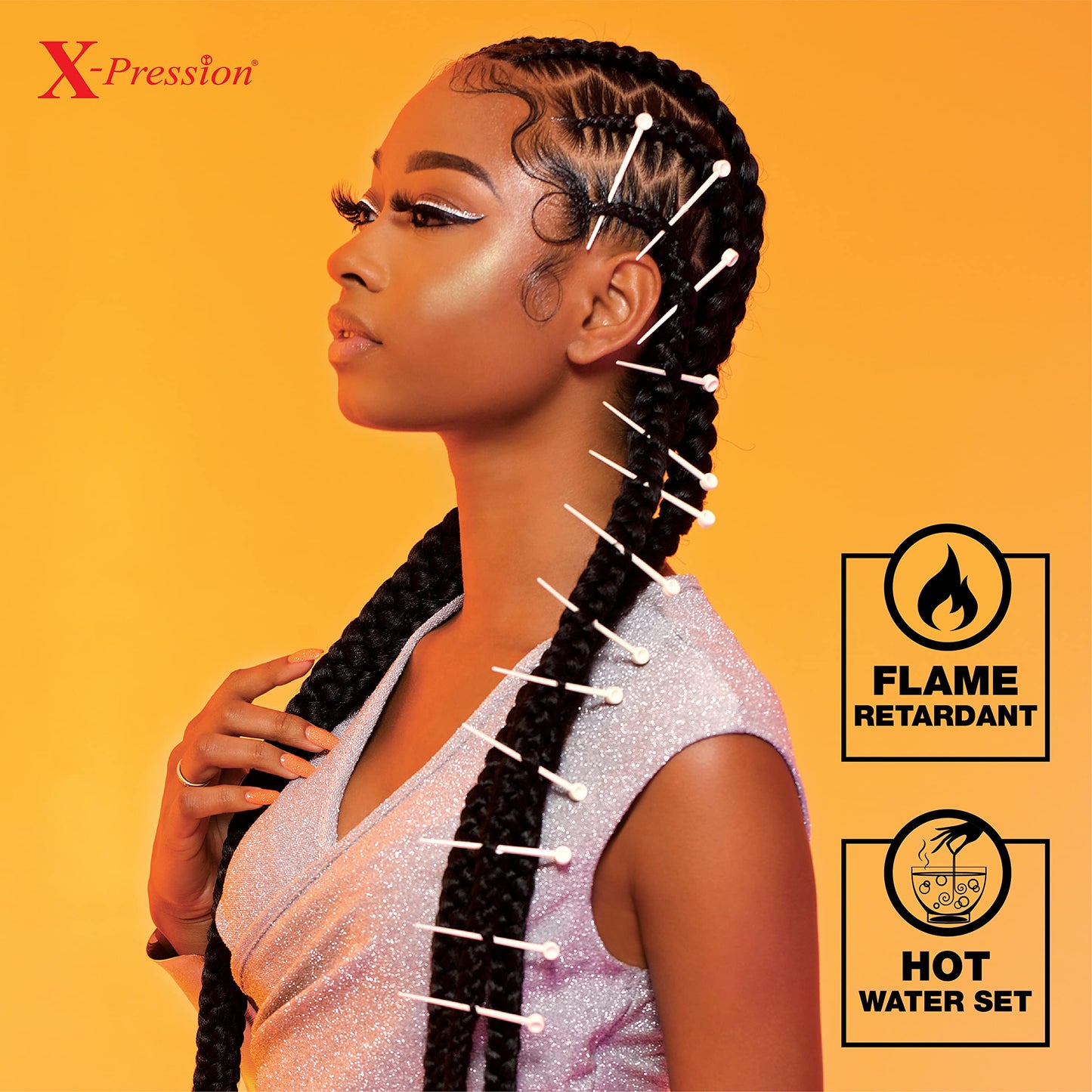 Sensationnel X-Pression Prestretched Braids-6X Braid 58in,2 DARKBROWN