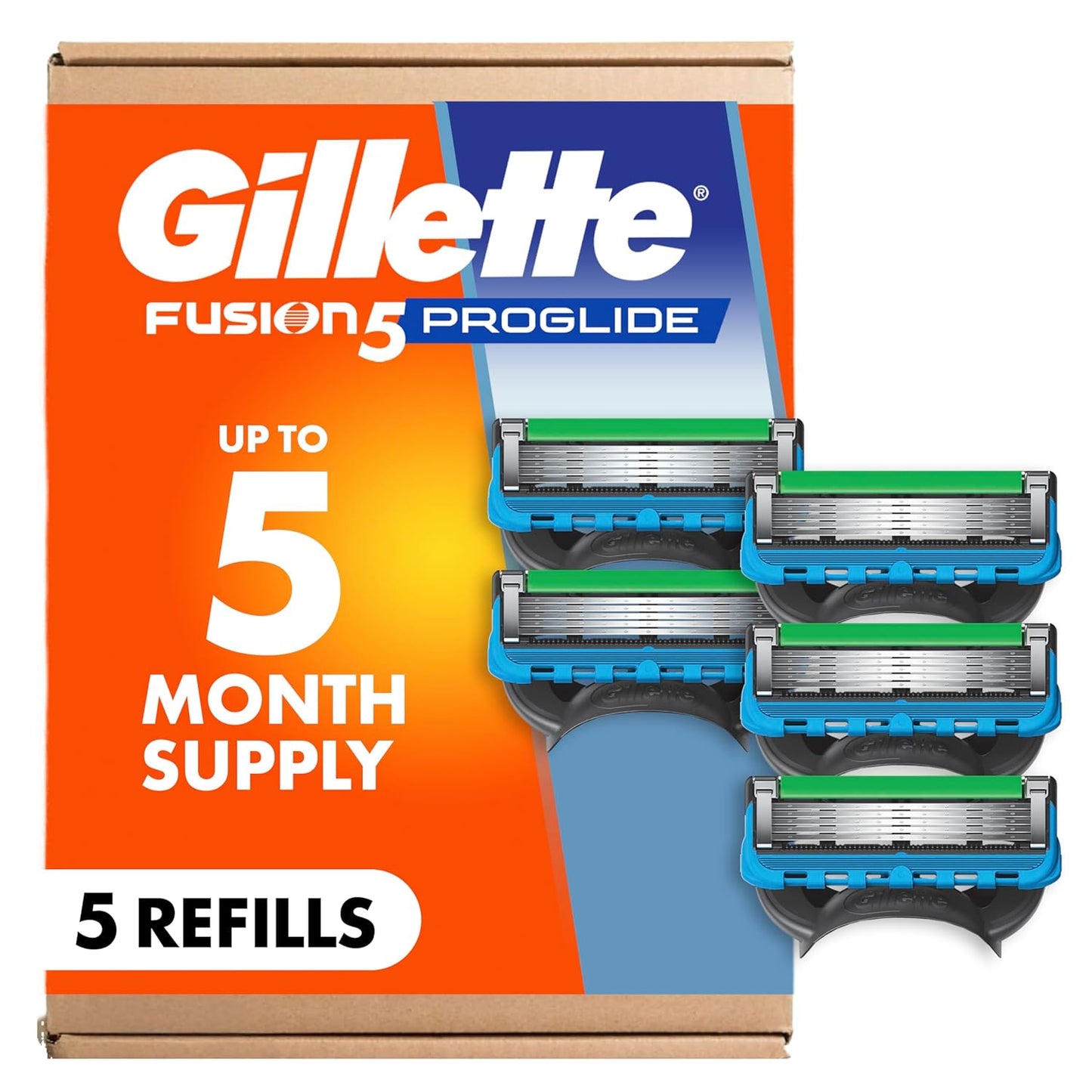 Gillette Fusion5 ProGlide Razor Blade Refills - 5 Count for Men’s Smooth Shaving