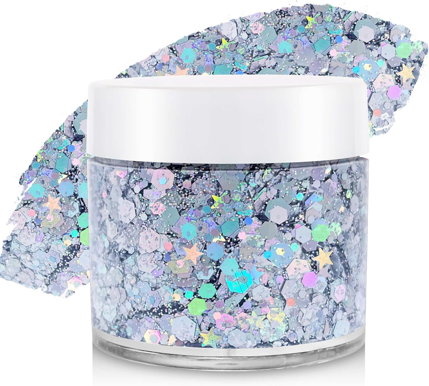 Blue Face Glitter Gel - 4th of July Body Glitter for Festivals | 50ML Sparkling Hair & Makeup