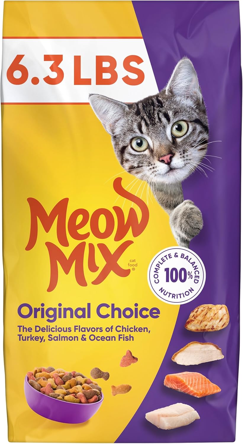 Original Choice Dry Cat Food - Meow Mix | 6.3 lb Bag for Healthy Cats