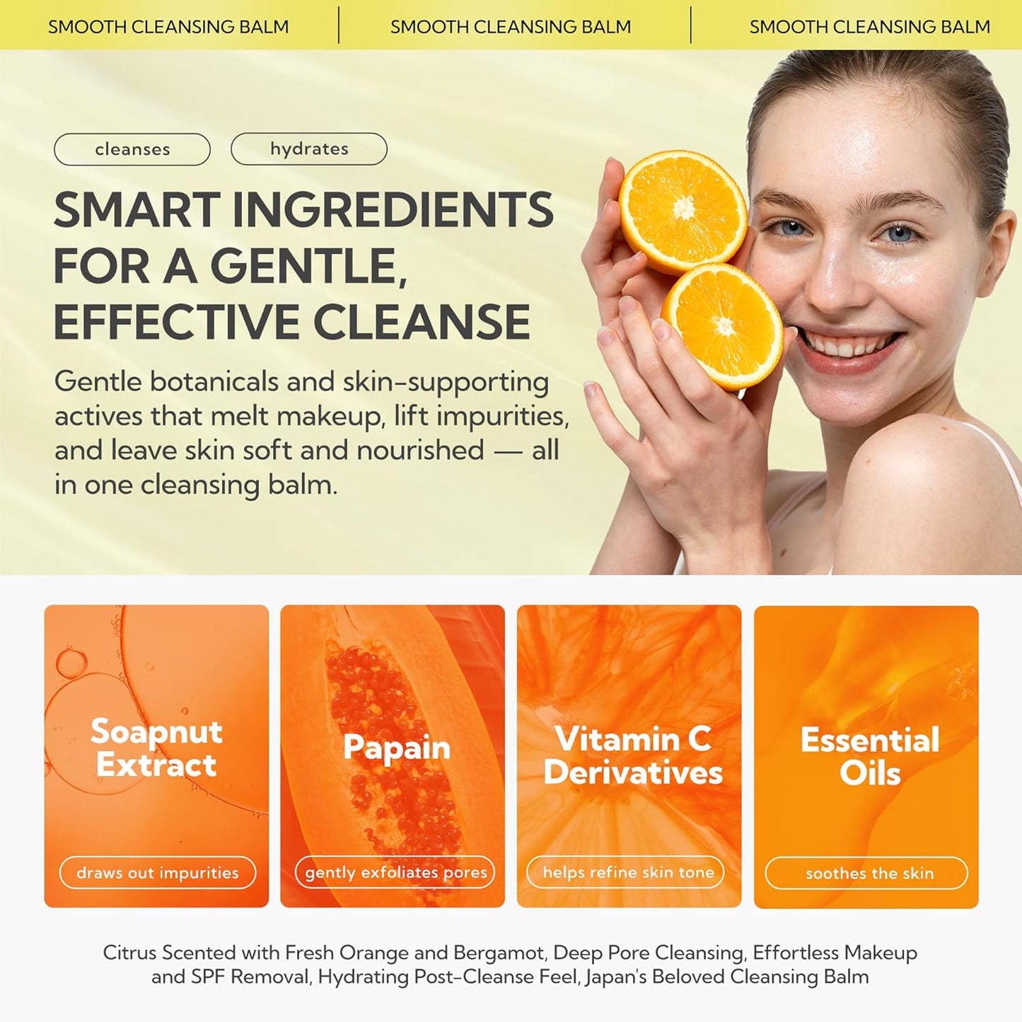 Cleansing Balm Makeup Remover - Smooth Formula for Gentle Cleansing | 2.64oz (75g)