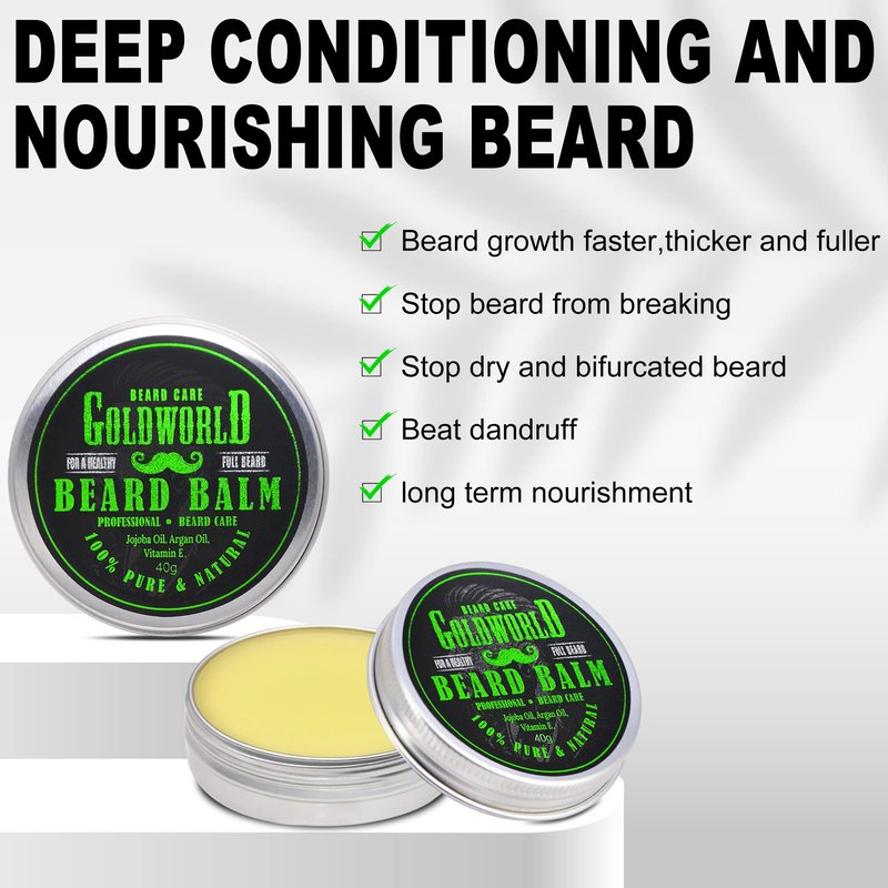 GoldWorld 2 Pack Beard Balm for Beard Grooming,Beard Care