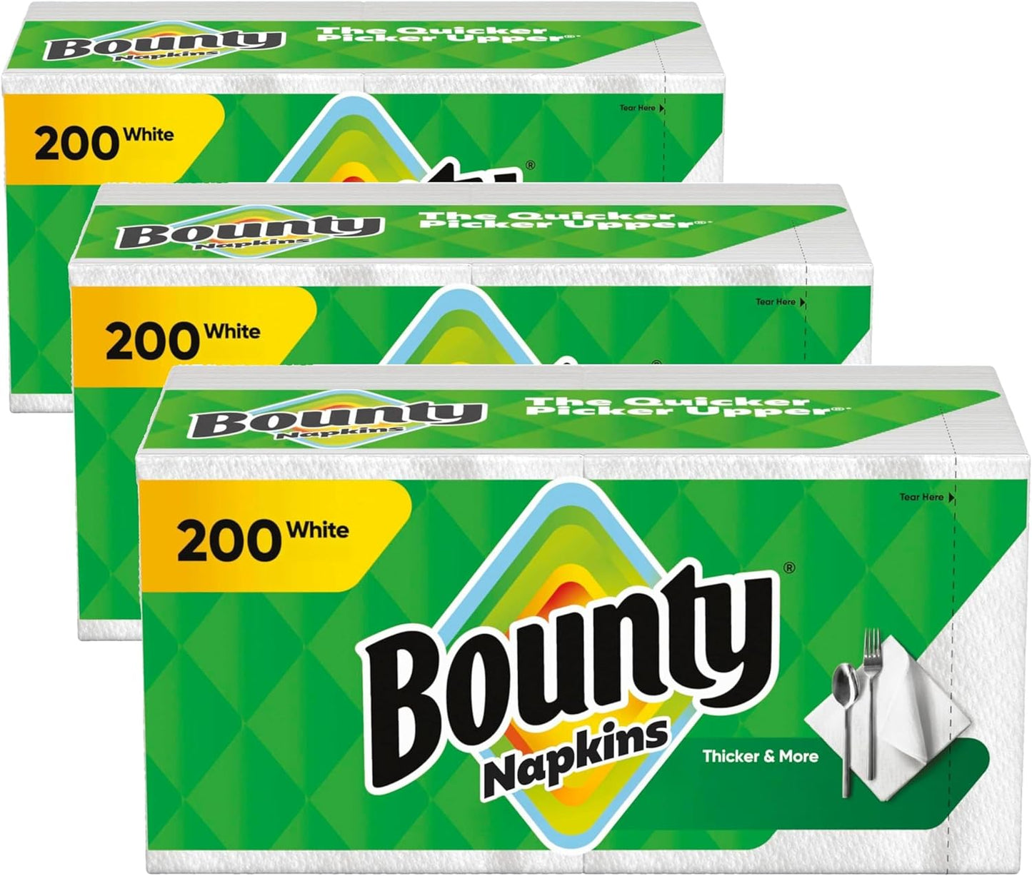 Bounty Paper Napkins - White, 200 Count | Soft & Absorbent for Everyday Use