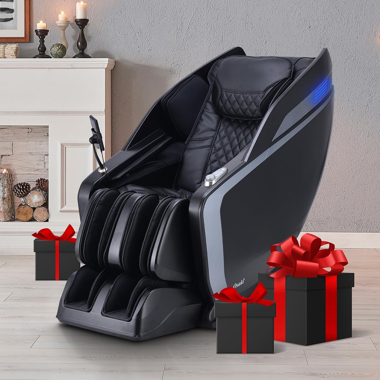 Osaki Ai Monarch LE Massage Chair - Full Body 3D Sonic Massage with Body Scan & Hand Reflexology | Black
