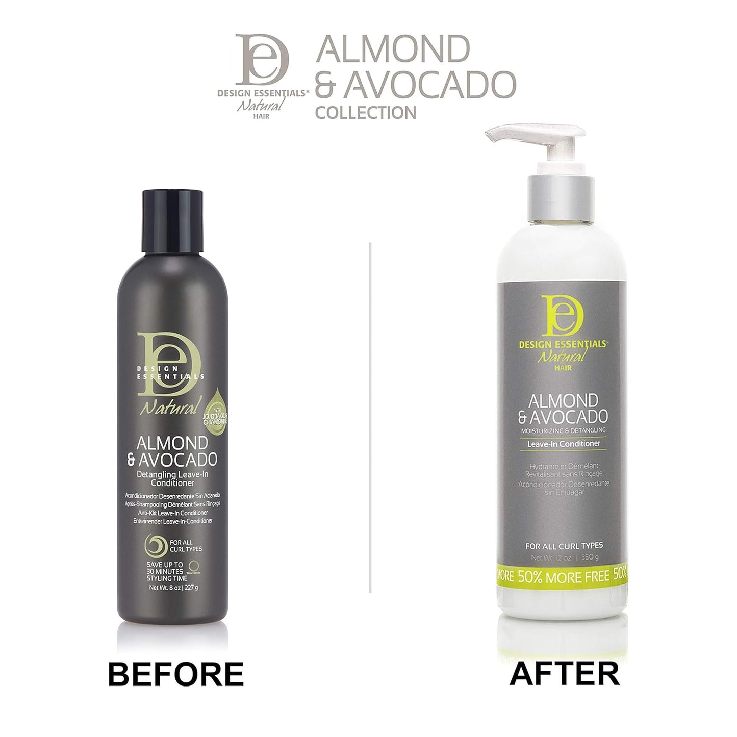Almond & Avocado Leave-In Conditioner - Moisturizing & Detangling for Curly Hair | 12 Ounce