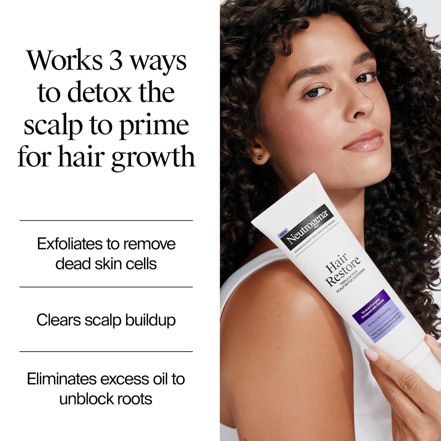 Neutrogena Hair Restore Scalp Detox Cleanser - Triple Action Formula | 8 Fl Oz