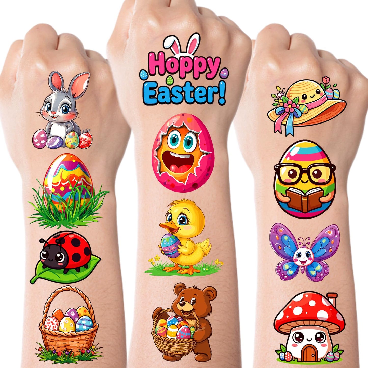 4th of July Temporary Tattoos - Cute Independence Day Stickers for Kids & Adults | Red, White & Blue Party Favors