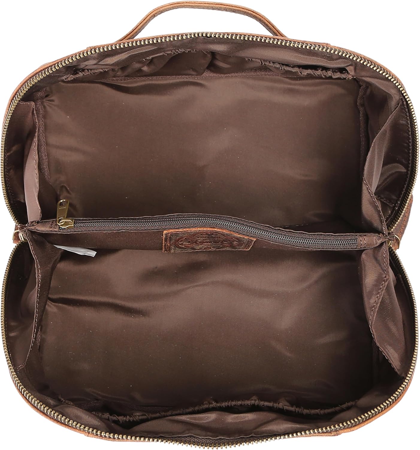 Luxury Leather Men's Toiletry Travel Bag - Handmade Waterproof Shaving Kit | Spacious Storage & Carry Handle (Dark Brown)