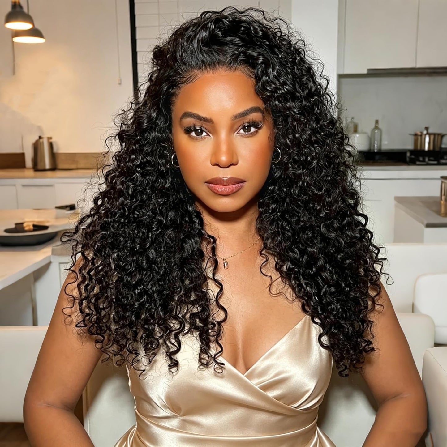 Burmese Curly Half Wig - 200% Density Human Hair | 14-Inch Glueless Flip Over for Black Women