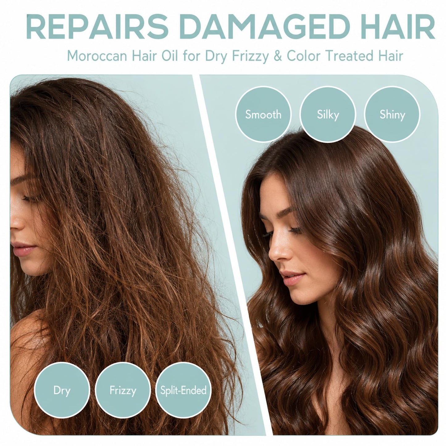 TRIMYFITER Argan Oil, Hair Oil for Frizzy Hair, Hair Care Oil Natural Serum Help Split Ends Dry Scalp Hair Care Products Strengthen Dry Damaged Curly Long Curly Hair Treatment Heat Protectant