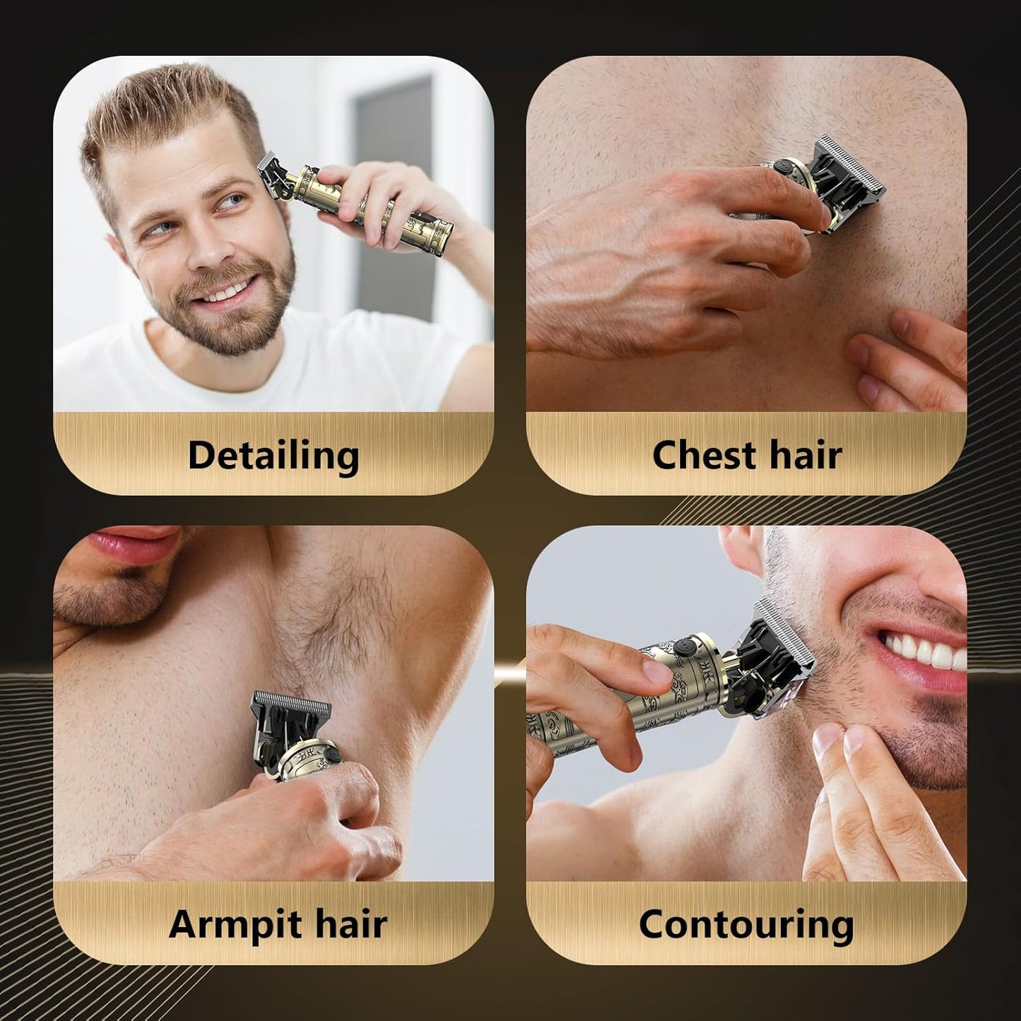Professional Hair Clippers for Men - Cordless T-Blade Trimmer with LCD Display | Rechargeable Beard Edgers & Hair Cutting Kit