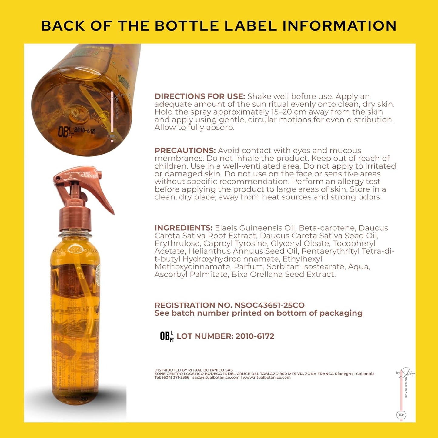 Ritual Botanico Bronzer with Carrot Oil - SPF3 Tan Accelerator for Glowing Skin | 240ml/8.16 fl oz