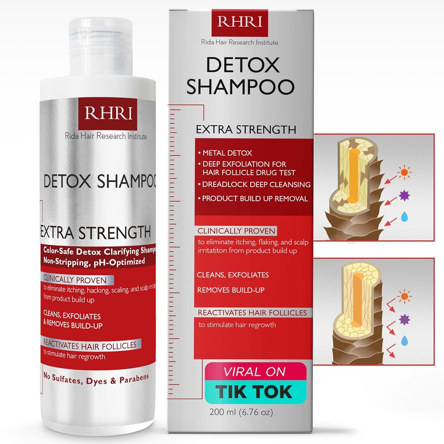Detox Shampoo - Clarifying Formula to Remove Product Buildup & Regrow Hair - Nourishes Follicles | For All Hair Types