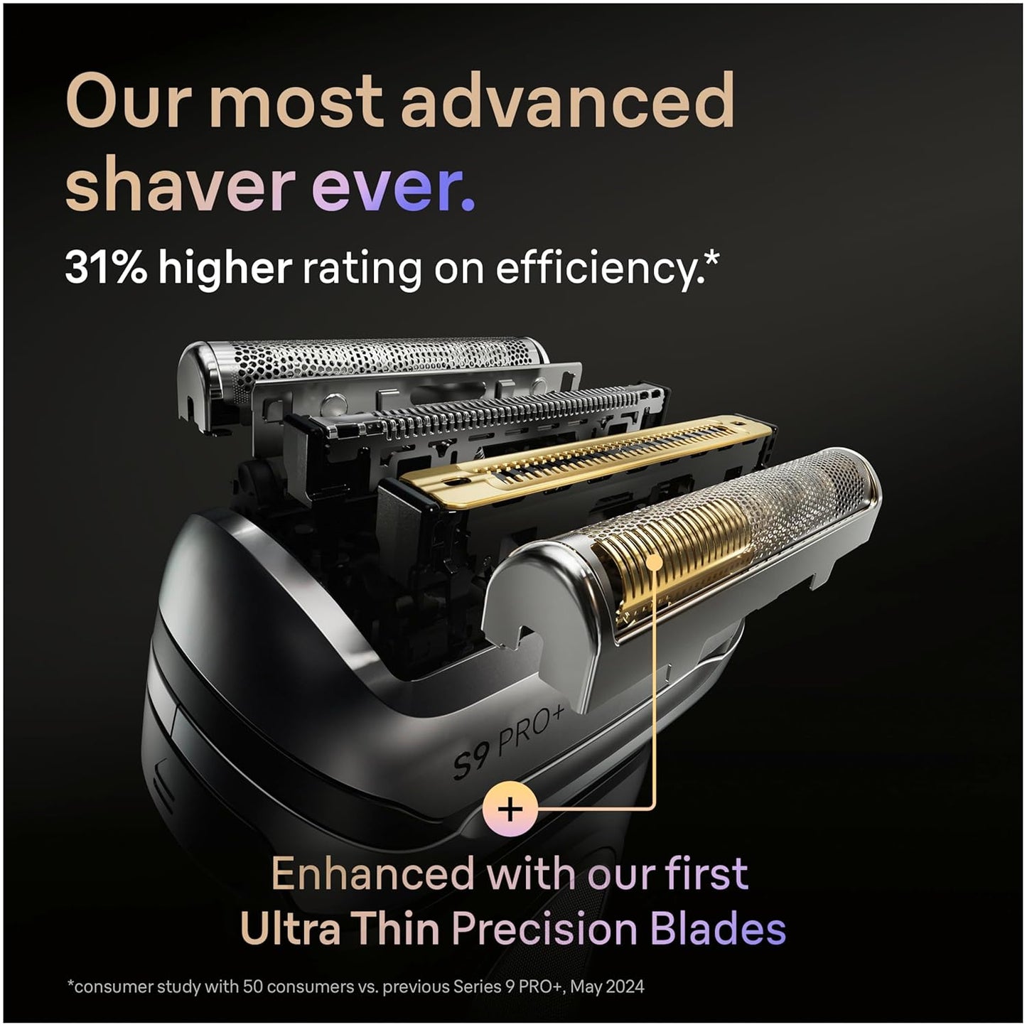 Braun Electric Razor for Men - Series 9 PRO+ Foil Shaver with Precision Trimmer | SmartCare Center, Silver, 9667cc